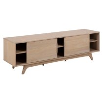 Marta Wooden TV Stand With 2 Sliding Doors In Oak White