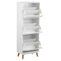 Mulvane Wooden Shoe Storage Cabinet With 3 Flap Doors In White