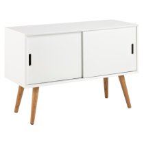 Mulvane Wooden Storage Cabinet With 2 Sliding Doors In White