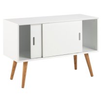 Mulvane Wooden Storage Cabinet With 2 Sliding Doors In White