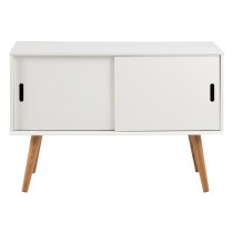 Mulvane Wooden Storage Cabinet With 2 Sliding Doors In White