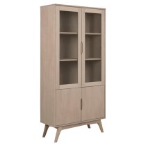 Marta Wooden Display Cabinet With 4 Doors In Oak White