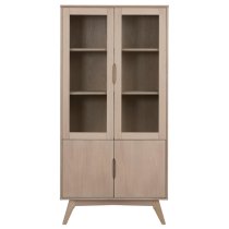 Marta Wooden Display Cabinet With 4 Doors In Oak White