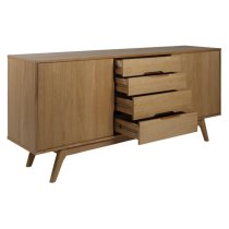 Marta Wooden Sideboard With 2 Sliding Doors In Natural