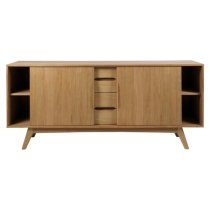 Marta Wooden Sideboard With 2 Sliding Doors In Natural