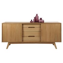 Marta Wooden Sideboard With 2 Sliding Doors In Natural