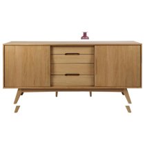 Marta Wooden Sideboard With 2 Sliding Doors In Natural