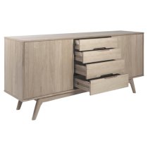 Marta Wooden Sideboard With 2 Sliding Doors In Oak White