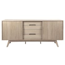 Marta Wooden Sideboard With 2 Sliding Doors In Oak White