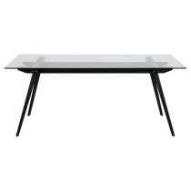 Marietta Clear Glass Dining Table Rectangular With Black Legs