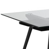 Marietta Clear Glass Dining Table Rectangular With Black Legs