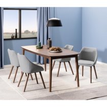 Malibu Extending Wooden Dining Table Rectangular In Walnut