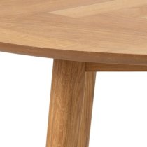 Nephi Wooden Dining Table Round In Herringbone Oak