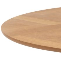 Nephi Wooden Dining Table Round In Herringbone Oak