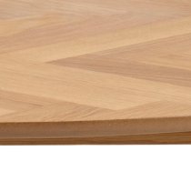 Nephi Wooden Dining Table Round In Herringbone Oak