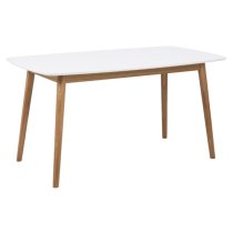 Nephi Wooden Dining Table Rectangular In White Oak