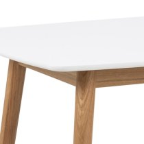 Nephi Wooden Dining Table Rectangular In White And Oak