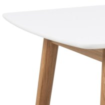 Nephi Wooden Dining Table Rectangular In White And Oak