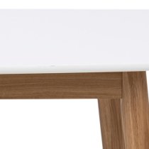 Nephi Wooden Dining Table Rectangular In White And Oak