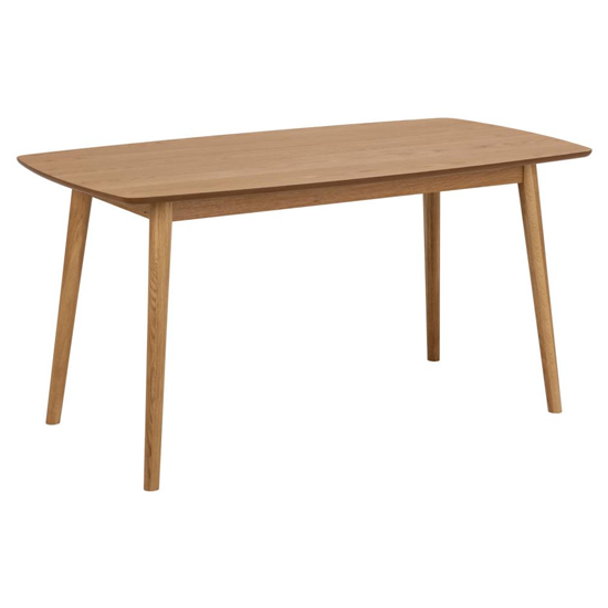 Nephi Wooden Dining Table Rectangular In Oak