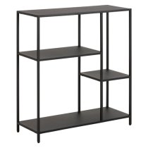 Newberry Metal Bookcase With 3 Shelves In Matt Black