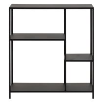 Newberry Metal Bookcase With 3 Shelves In Matt Black