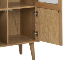 Nephi Wooden Display Cabinet With 4 Doors In Oak