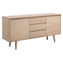 Nephi Wooden Sideboard With 2 Doors 3 Drawers In White Oak