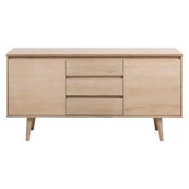 Nephi Wooden Sideboard With 2 Doors 3 Drawers In White Oak