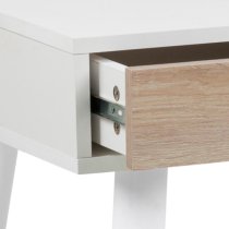 Newark Wooden Laptop Desk With 3 Drawers In White And Oak