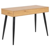 Newark Wooden Laptop Desk With 3 Drawers In Oak And Black