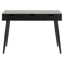 Newark Wooden Laptop Desk With 3 Drawers In Ash Black