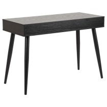 Newark Wooden Laptop Desk With 3 Drawers In Ash Black