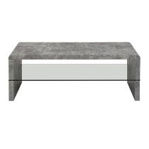 Momo Coffee Table In Concrete Effect With Glass Undershelf