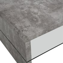 Momo Coffee Table In Concrete Effect With Glass Undershelf