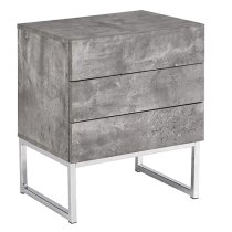 Strada Bedside Cabinet With 3 Drawers In Concrete Effect