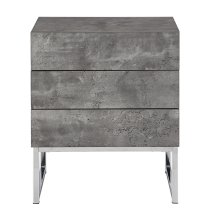 Strada Bedside Cabinet With 3 Drawers In Concrete Effect