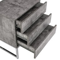 Strada Bedside Cabinet With 3 Drawers In Concrete Effect