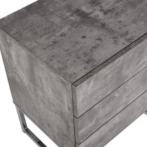 Strada Bedside Cabinet With 3 Drawers In Concrete Effect