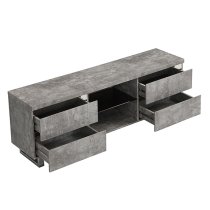 Sydney Wooden TV Stand With 4 Drawers In Concrete Effect