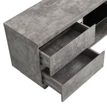 Sydney Wooden TV Stand With 4 Drawers In Concrete Effect