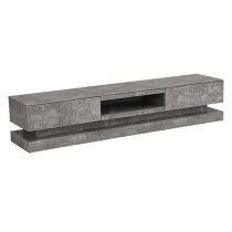 Step Wooden TV Stand In Concrete Effect With Multi LED Lighting