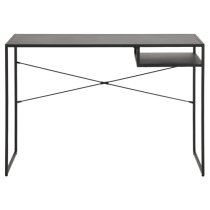 Newberry Metal Computer Desk With 1 Shelf In Matt Black