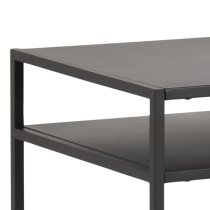 Newberry Metal Computer Desk With 1 Shelf In Matt Black