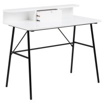 Patchogue Wooden Laptop Desk With 1 Drawer In Matt White