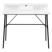 Patchogue Wooden Laptop Desk With 1 Drawer In Matt White