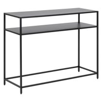 Newberry Metal Console Table In Matt Black