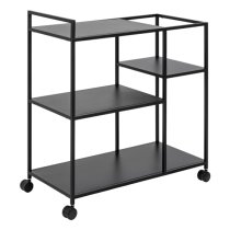 Newberry Metal Drinks Trolley With 3 Shelves In Matt Black