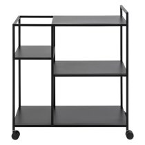 Newberry Metal Drinks Trolley With 3 Shelves In Matt Black