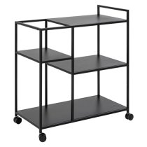 Newberry Metal Drinks Trolley With 3 Shelves In Matt Black